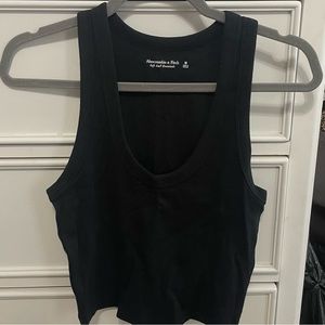 Abercrombie Black Essential Scoopneck Tank